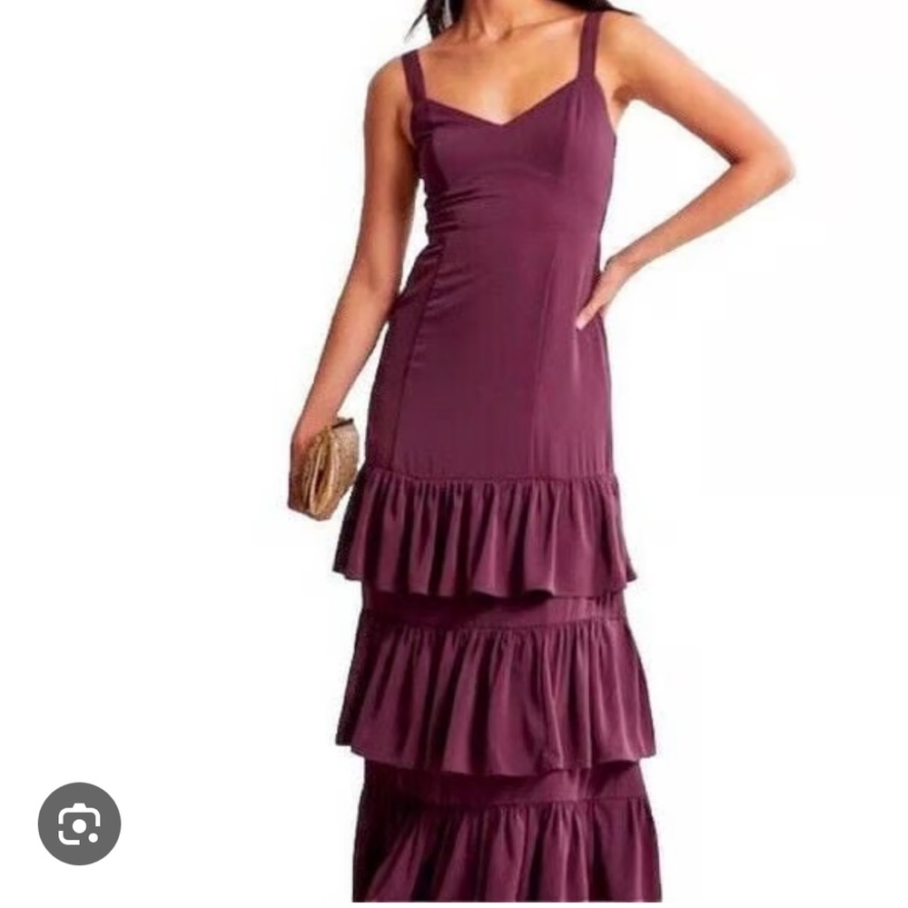 Abercrombie & Fitch Plum Tiered Maxi Dress